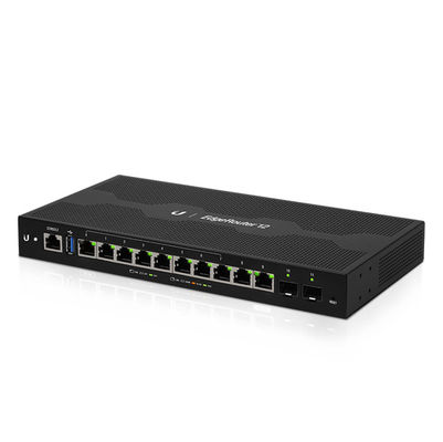 روتر UBNT ER-12P 24V Fiber SFP10 Enterprise Gigabit Router 20W